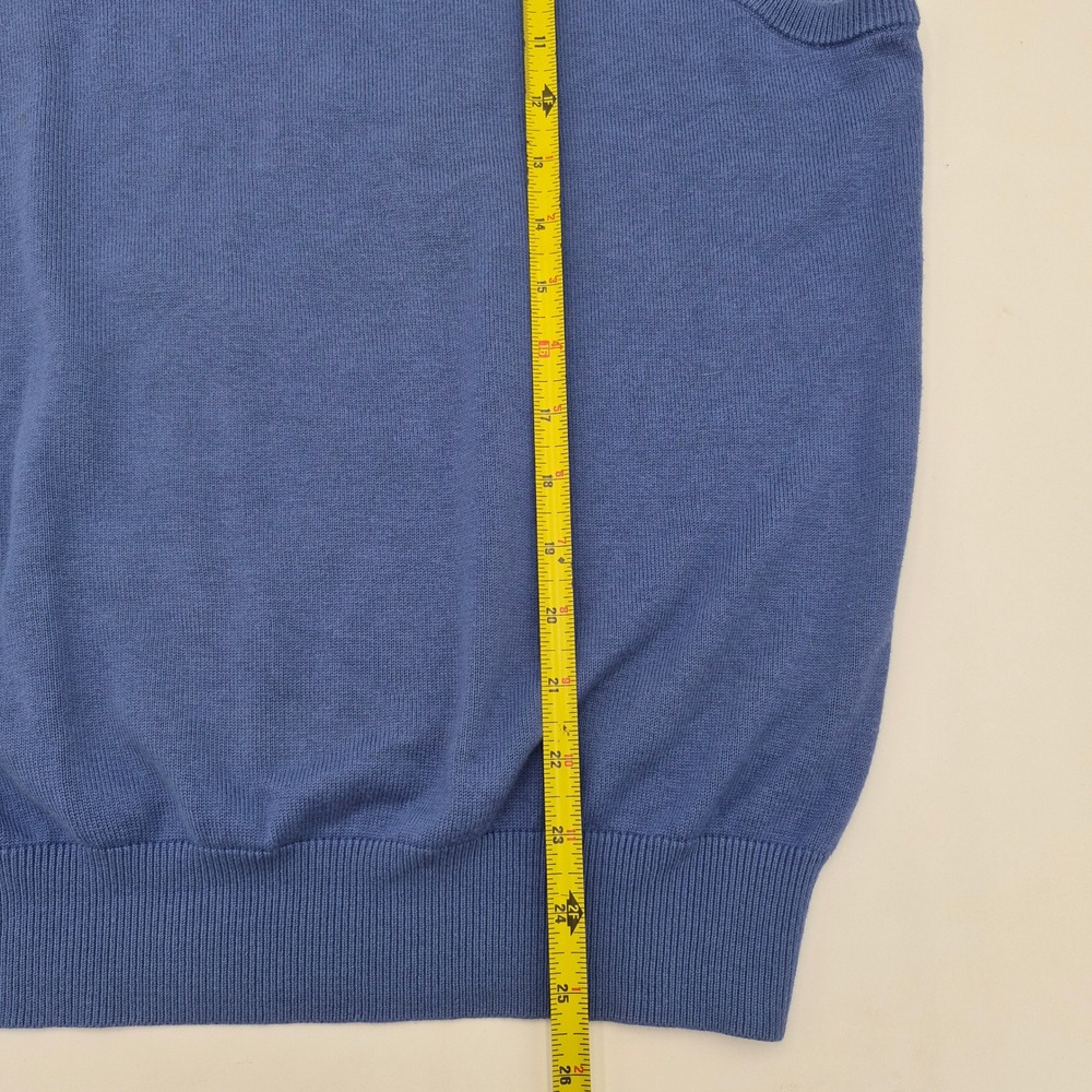 Polo Golf Ralph Lauren Blue Cotton Cashmere V-Neck Sweater Vest Mens Medium - Picture 6 of 6